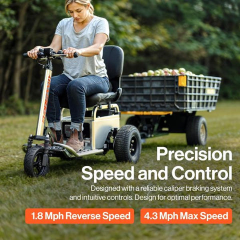 SuperHandy Electric Tugger Utility Tow Tractor Cart And Riding Scooter Speed