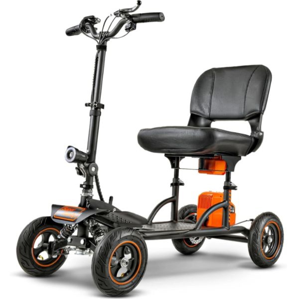 SuperHandy Explorer Heavy-Duty Portable Mobility Scooter Left Upright View  without the storage bag and box