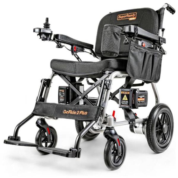 SuperHandy GoRide 2 Plus Folding Electric Wheelchair Angled View