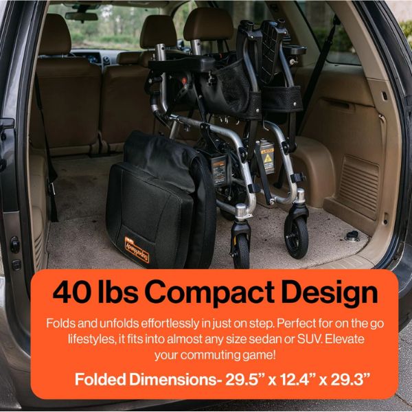 SuperHandy GoRide 2 Plus Folding Electric Wheelchair Compact Design