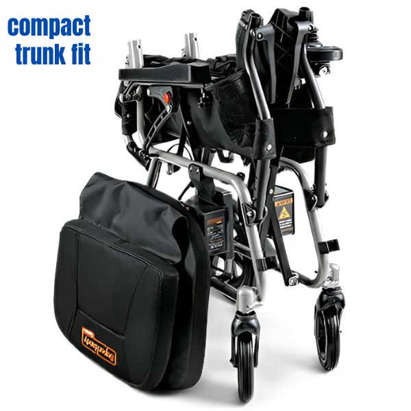 SuperHandy GoRide 2 Plus Folding Electric Wheelchair Folded View with the Seat Cushion Removed