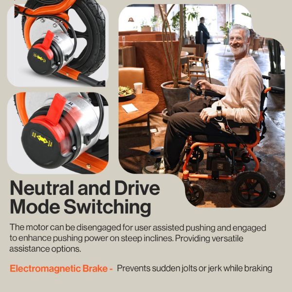 SuperHandy GoRide 2 Portable Electric Wheelchair Neutral and Drive Switch