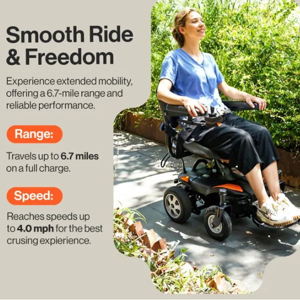SuperHandy GoRide CRZ Portable Power Wheelchair Milage and Speed