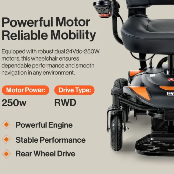 SuperHandy GoRide CRZ Portable Power Wheelchair Powerful Motor