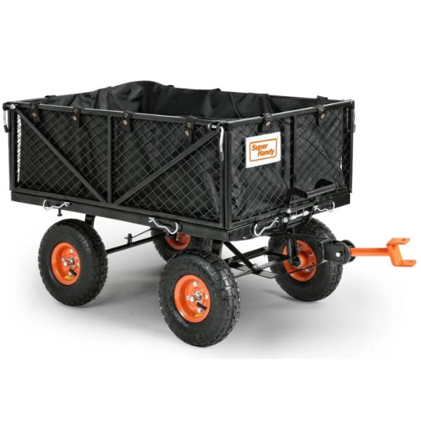 SuperHandy Heavy-Duty Garden Cart With Tow and Dump Capability