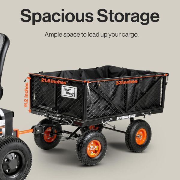 SuperHandy Heavy-Duty Garden Cart With Tow and Dump Capability Dimensions