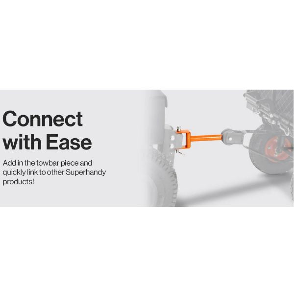 SuperHandy Heavy-Duty Garden Cart With Tow and Dump Capability Showing how Easy it is to Link to Tow Cars or orther SuperHandy products