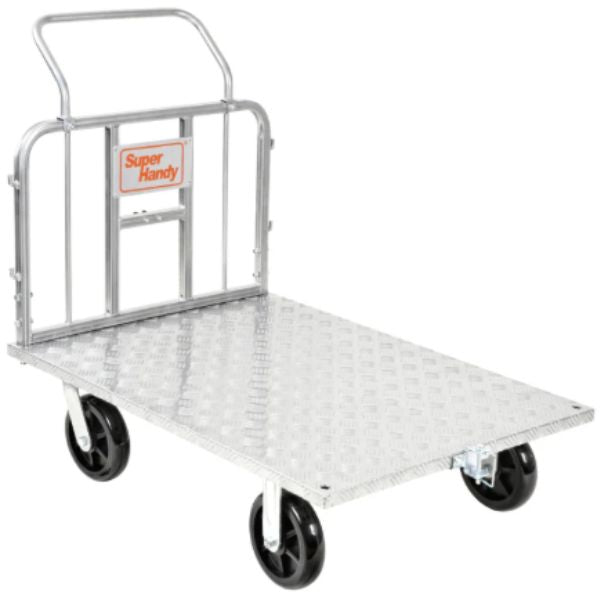 SuperHandy Heavy-Duty Platform Truck & Trailer Cart Flatbed Form Upright View
