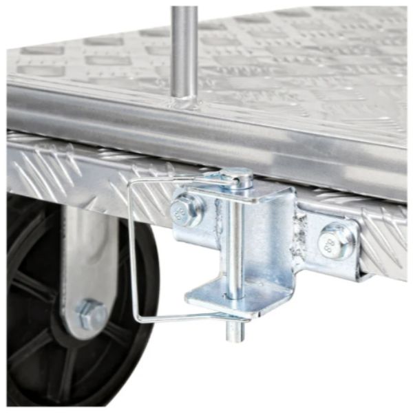 SuperHandy Heavy-Duty Platform Truck & Traler Cart Showing the Front Hitch and D-Shaped Pin