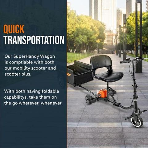 SuperHandy Lightweight Scooter Cargo Trailer Portable Compatible to the Passport and Passport Plus Scooters