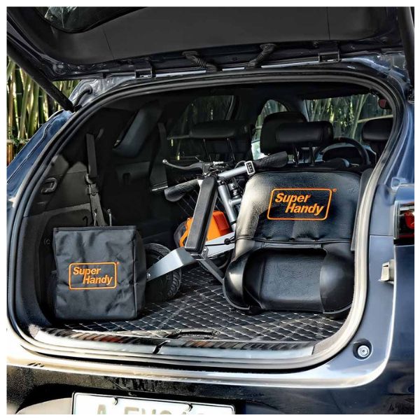 SuperHandy Passport Plus Folding 3-Wheel Mobility Folded View Inside a Car