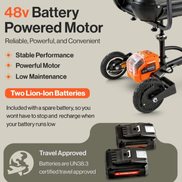 SuperHandy Passport Plus Folding 3-Wheel Mobility Scooter Battery