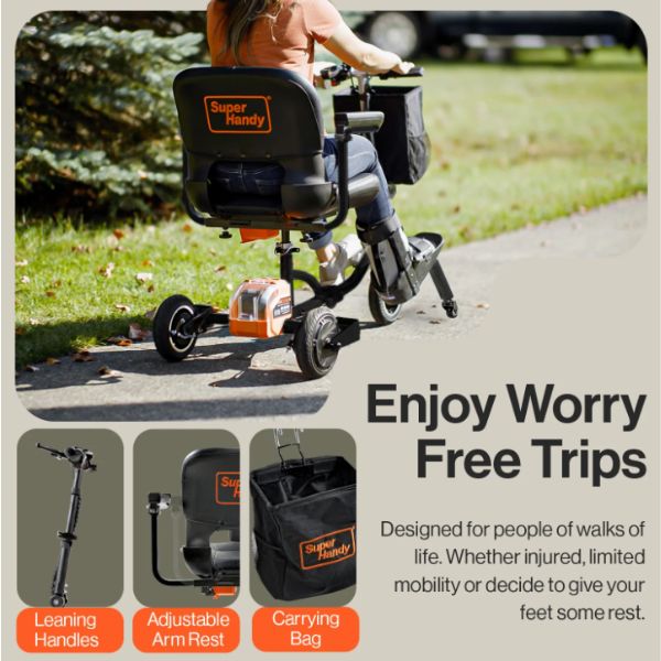 SuperHandy Passport Plus Folding 3-Wheel Mobility Scooter Features 