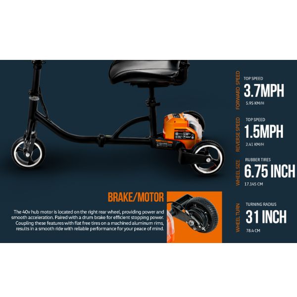 SuperHandy Passport Portable Travel 3-Wheel Mobility Scooter Speed and Turning Radius Features Features