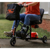 Image of SuperHandy Passport Portable Travel 3-Wheel Mobility Scooter  with a Rider with Injured Foot