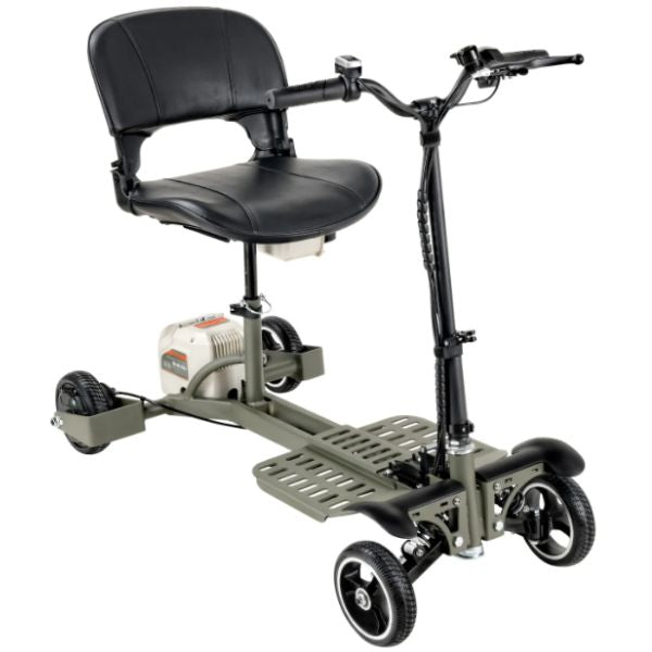 SuperHandy Passport Pro Foldable Mobility Scooter Dark Gree & Sand Color a little over the top View