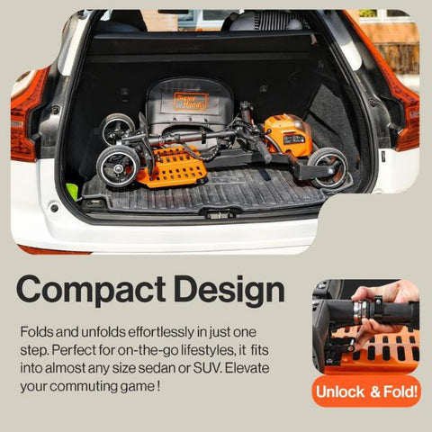 SuperHandy Passport Pro Foldable Mobility Scooter Compact Design  that fits at the back of a car