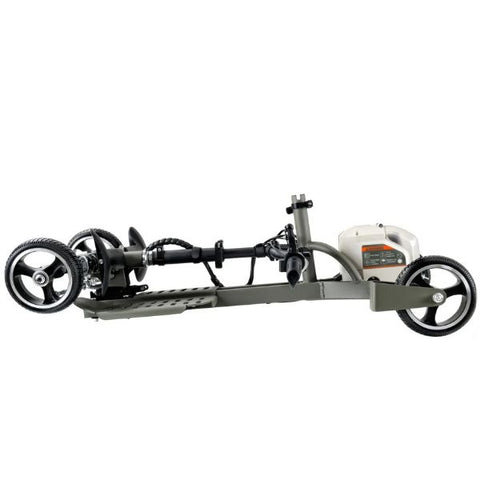 SuperHandy Passport Pro Foldable Mobility Scooter Dark Gree & Sand Folded Side View