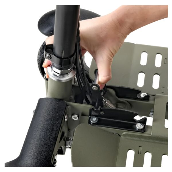 SuperHandy Passport Pro Foldable Mobility Scooter Dark Gree & Sand  Quick-Fold Latch