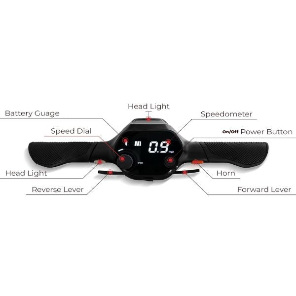 Super Light Flight Folding Travel 3-Wheel Mobility Scooter Handle Bar and Control Panel