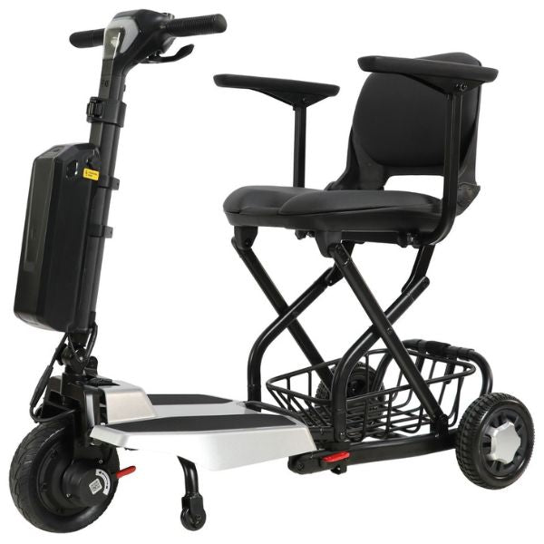 Super Light Flight  Folding Travel 3-Wheel Mobility Scooter In Silverado Silver Color
