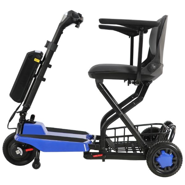 Super Light Flight Folding Travel 3-Wheel Mobility Scooter Left Side View