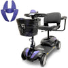 Image of ComfyGo Z-4 Portable Mobility Scooter with purple shrouds/ Left Side View/