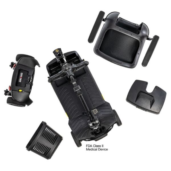 Pride Go-Go Elite Traveller® Gen 3 Platinum 4-Wheel Mobility Scooter Disassembled in 5 Pieces