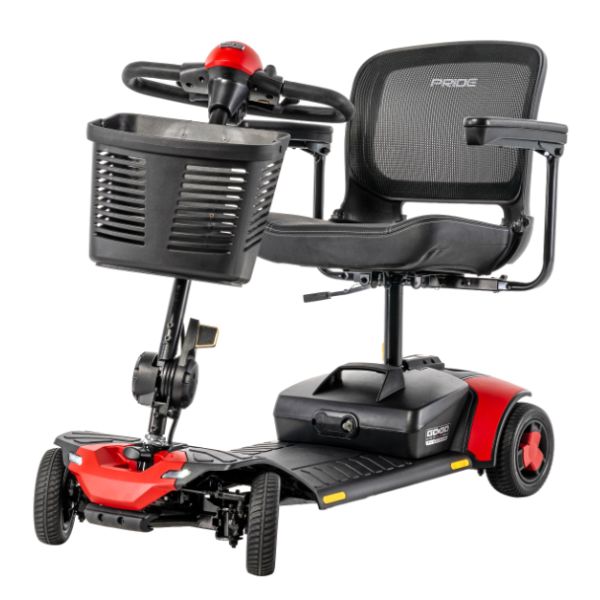 Pride Go-Go Elite Traveller® Gen 3 Platinum 4-Wheel Mobility Scooter in Cardinal Red Color