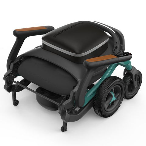 Robooter E40 Portable Electric Wheelchair Classic Green Color  Folded Back View