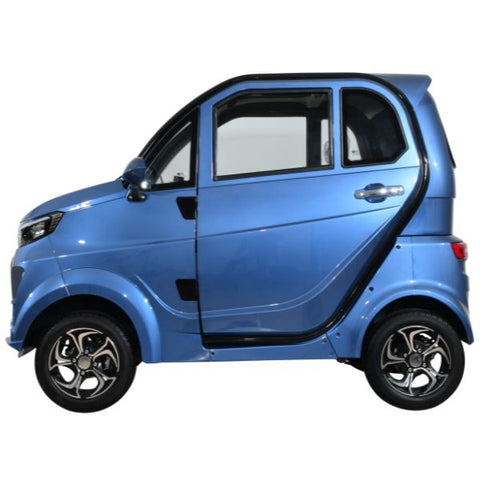 Green Transporter Q Express Electric Mobility Scooter Blue Color  Right Side View