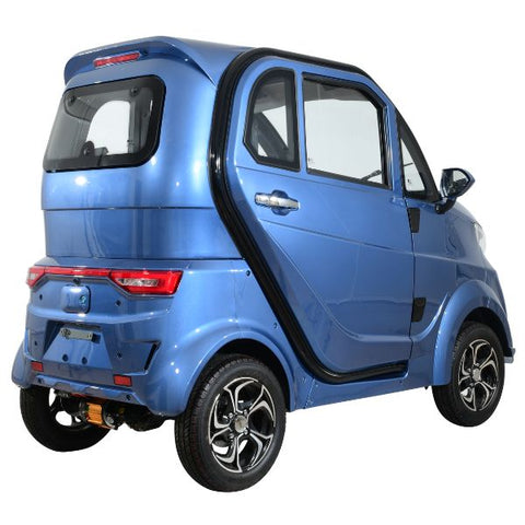Green Transporter Q Express Electric Mobility Scooter Blue Color Back View