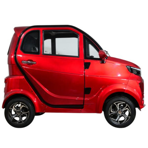 Green Transporter Q Express Electric Mobility Scooter Red Color  Left Side View