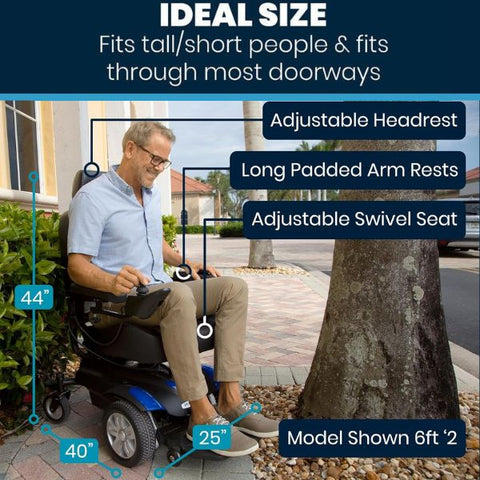 Vive Health Power Wheelchair Model V Easily Fits most Sized Individual