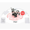 Image of Journey Zinger Portable Folding Power Wheelchair Turning Radius Shown