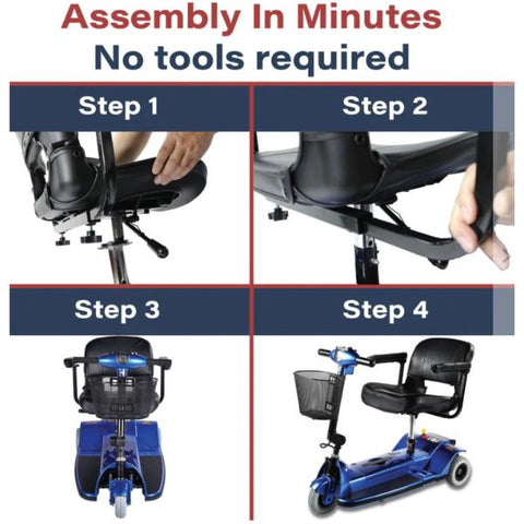 Zip'r Xtra 3-Wheel Travel Mobility Scooter Easy Assembly