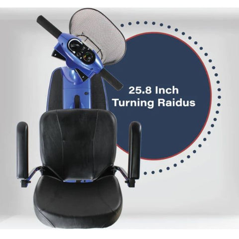 Zip'r Xtra 3-Wheel Travel Mobility Scooter Turning Radius