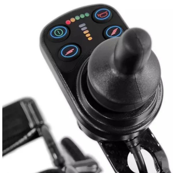 Journey Air Elite Lightweight Folding Power Chair (26 lbs) Joystick Close Up View