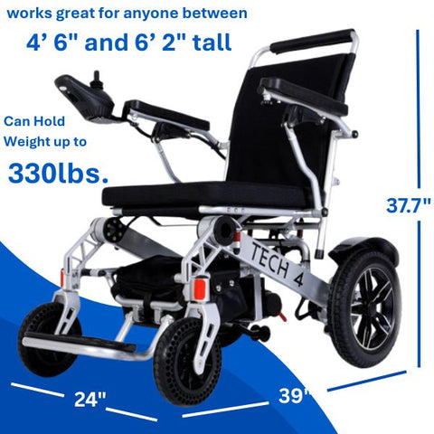 Tech 4 Folding Power Wheelchair With Remote Control