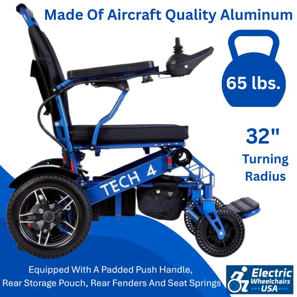Tech 4 Folding Power Wheelchair With Remote Control