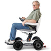Image of Robooter X40 Folding Electric Wheelchair Side View with Rider
