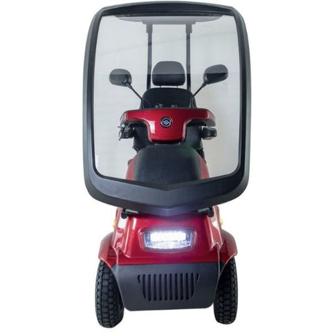 AFIKIM Afiscooter C4 Breeze 4-Wheel Scooter Red With Canopy Front View