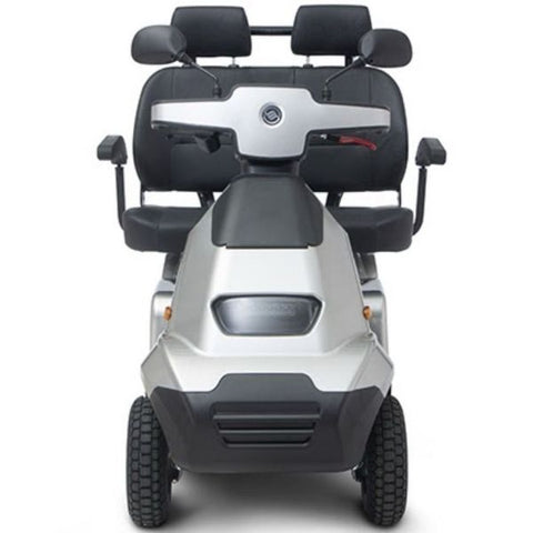 AFIKIM Afiscooter S 4-Wheel Scooter Silver Dual Seat Front View
