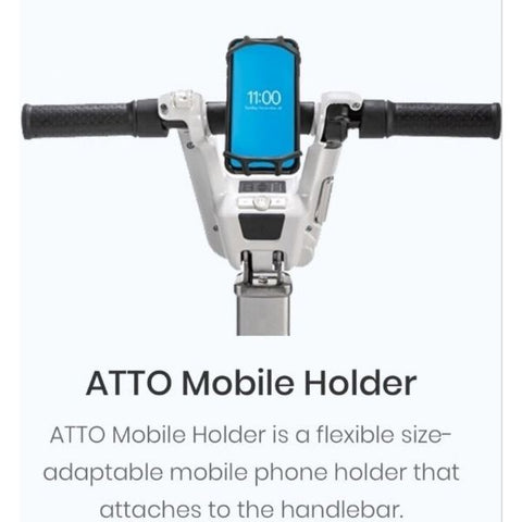 ATTO Mobile Holder on Tiller of Scooter