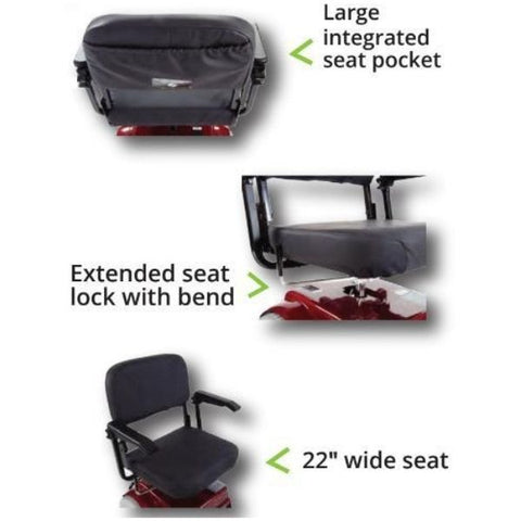 Amigo HD Heavy Duty Standard Mobility Scooter Seat Pocket, Extended Seat and Wide Seat View