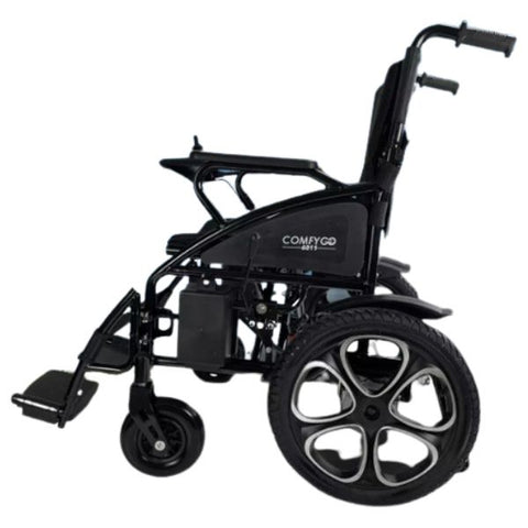 ComfyGo 6011 Electric Wheelchair Black Color Side View
