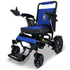 Image of ComfyGo IQ-7000 Remote Control Folding Electric Wheelchair Black Frame with Blue Color Seat