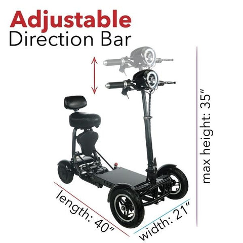 ComfyGo MS 3000 Foldable Mobility Scooters adjustable bar