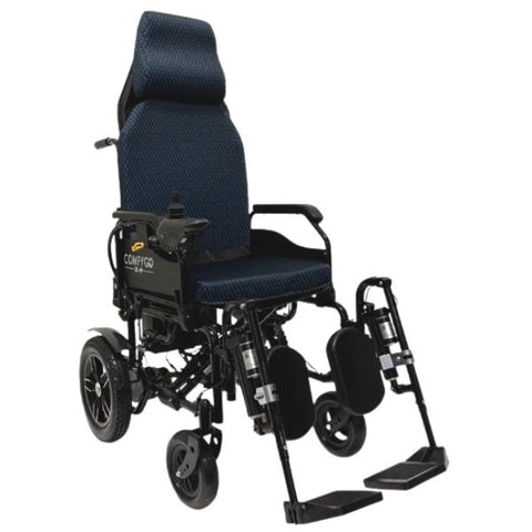 ComfyGo X-9 Electric Wheelchair with Automatic Recline Blue Color