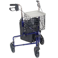 Drive Medical Deluxe 3 Wheel Aluminum Rollator w/ 7.5 Inch Castors